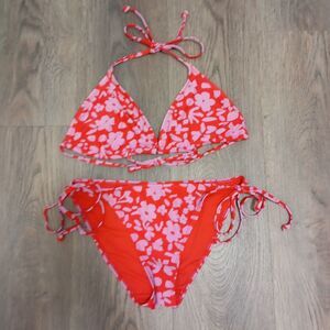 Islander TWO-foot Floral Swimsuit Red and Pink